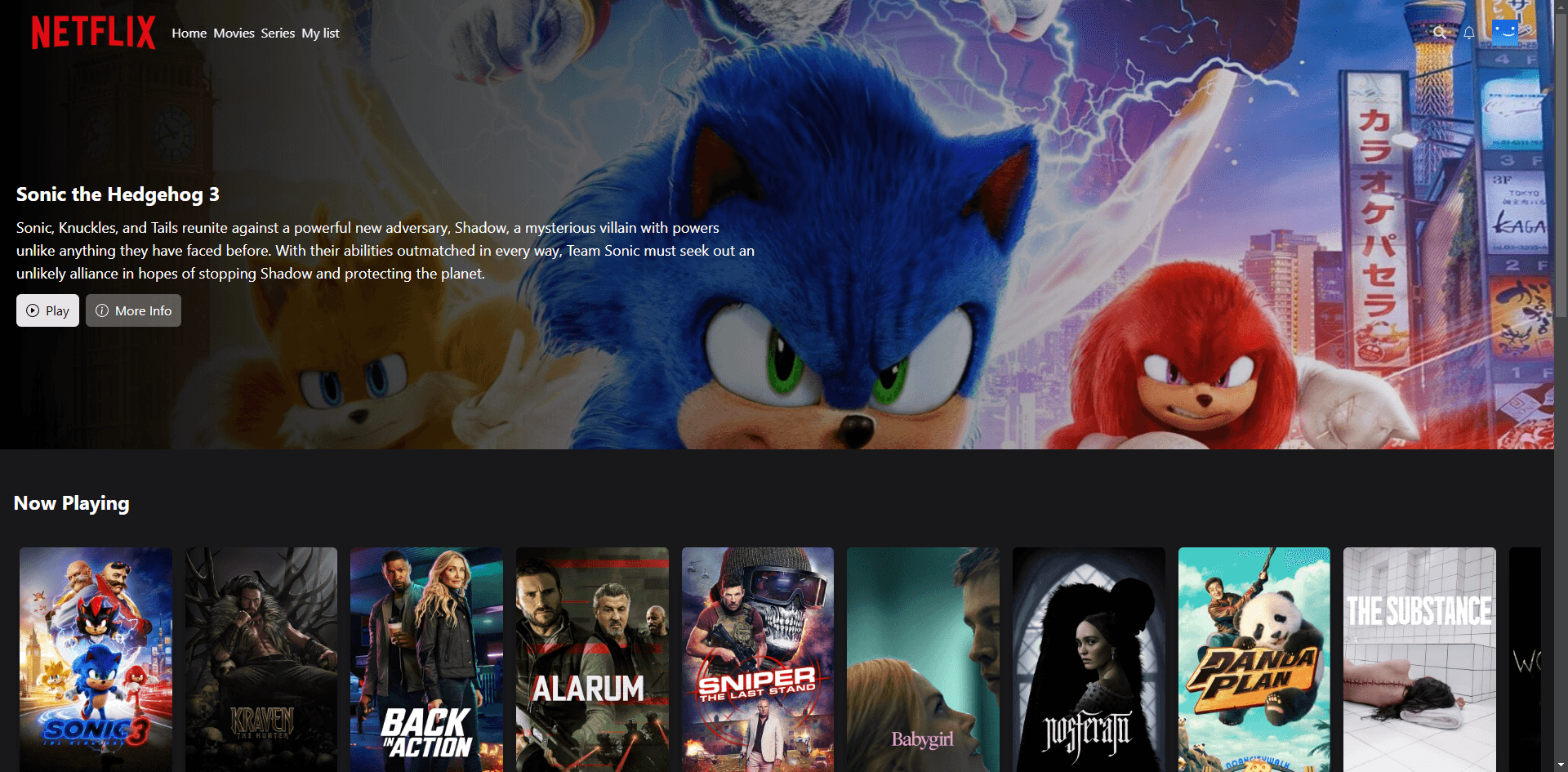 Netflix Clone project screenshot